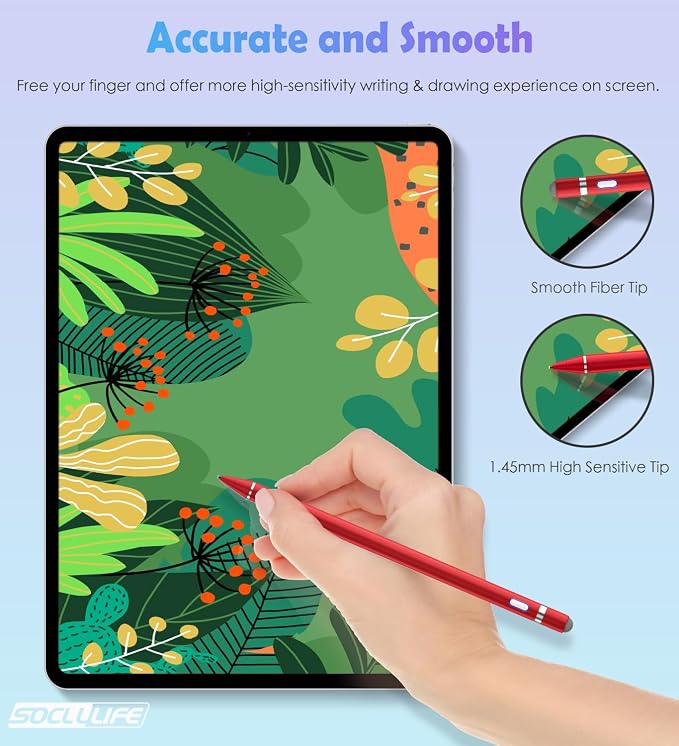 Active Stylus Pen for Touch ScreensDual Pen Tips for iOS &amp Android Drawing &amp WritingHigh Precise Digital Pencil for Apple iPhone 16/15/14/13/12/11/X/8iPad Air/Pro/MiniPhone/Tablet/Sam-sung