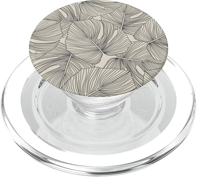 Modern Minimalist Neutral Tropical Monstera Leaf Design PopSockets Adhesive PopGrip