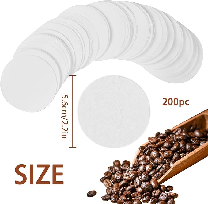 CEYAZYE 200 PCS Round Coffee Filter Paper, 56 mm Disposable Coffee Filters