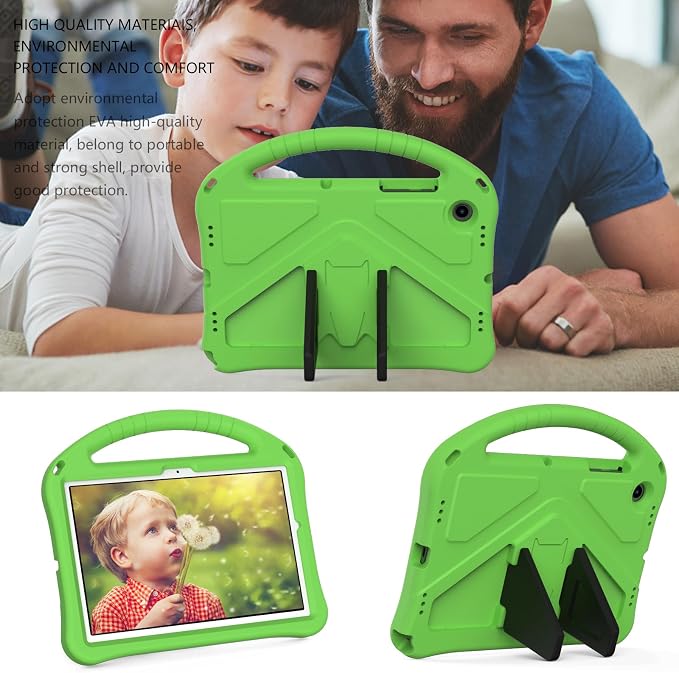 Galaxy Tab A9+ Case Kids Friendly EVA Rubber Stand Handle Grip Shockproof Protective Lightweight Cute Case Cover for Galaxy Tab A9 Plus 11 SM-X210 X215 X217 - Black