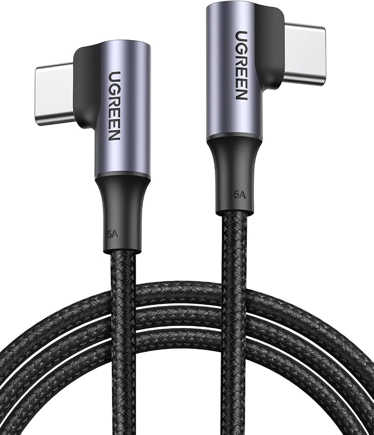 UGREEN 100W Right Angle USB C Cable 90° Ends Fast Charging 10ft | Both ends 90° for gaming &amp bedside. For iPhone 17/16/15 MacBook Galaxy S26/S25/S24 Pixel 10 iPad Switch