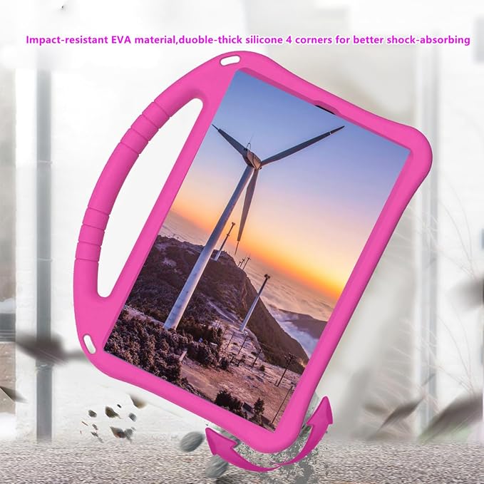 Tablet Case with Built-in Handle and Kickstand Kids Friendly Shockproof Cover Lightweight Compatible with Google Pixel 11 inch Black