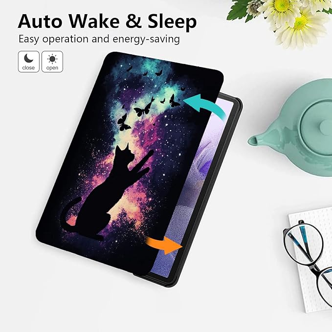 for 10.1 Amazon Fire HD 10 Tablet (13th Generation 2023 Release)PU Leather Multi-Angle Anti Slide Stand Cases with Auto Wake/SleepAnimals Dog Paws Galaxy