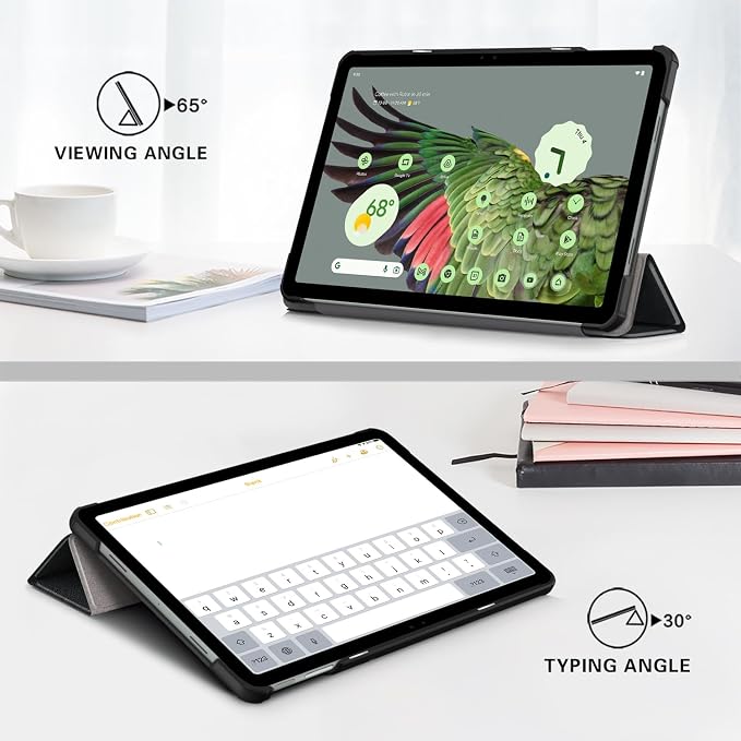 Case for Google Pixel Tablet 11inch 2023 Release Folio Slim Cover Lightweight Hard Shell Protective Case with Multi-Angle StandBlack