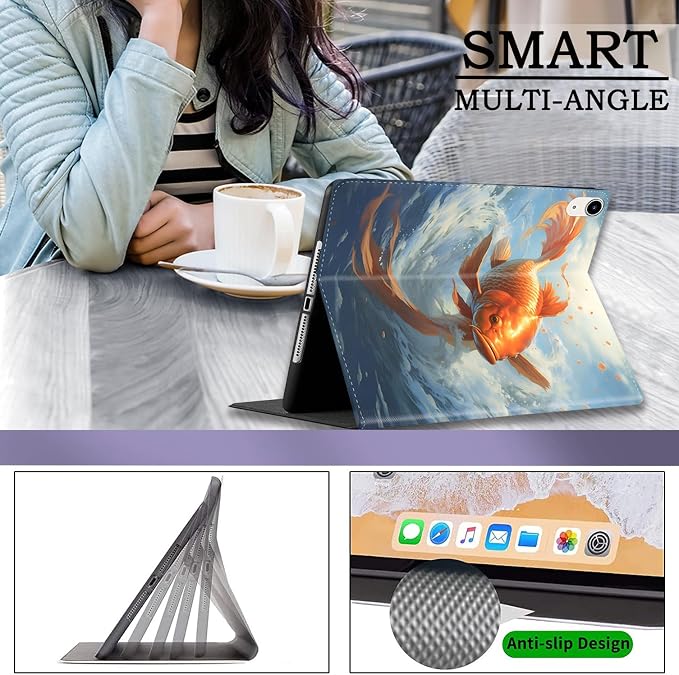 Case for iPad (A16) 11th Generation 11 Inch 2025 / iPad 10th Generation 10.9 Inch 2022 Ultra-Thin Multi-Angle Protective Cover with Auto Sleep/Wake A Dark Horse