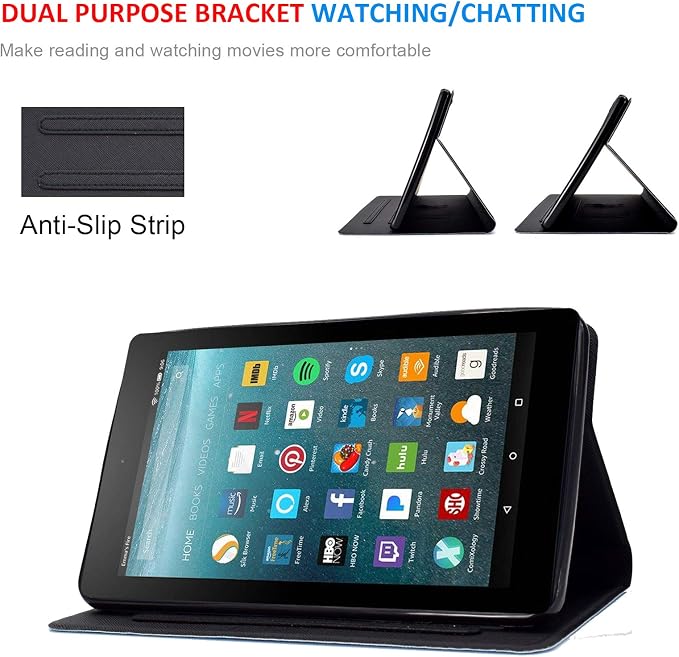 Case for Kindle Fire 7 TabletDteck Full Protective Flip Adjustable Stand Auto Wake/Sleep Smart Cover with Pencil Holder for Kindle Fire 7 Tablet 9th/7th/5th Generation 2019/2017/2015 ReleaseKing Dog