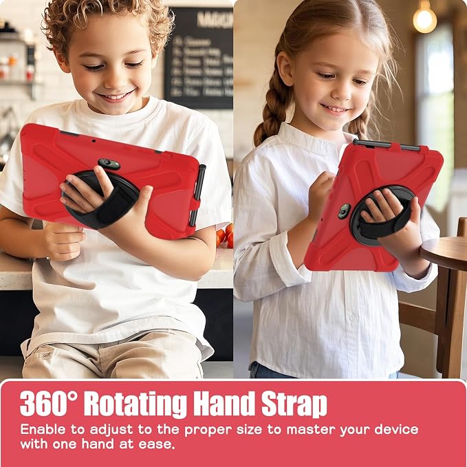 Samsung Galaxy Tab Active5/Active 3 8.0 Case with 360 Stand Handle Hand Strap &amp Shoulder Strap for Galaxy Tab Active5 8 2024 X300/X307 Active3 8 2020 T570/T575/T577 (Black)