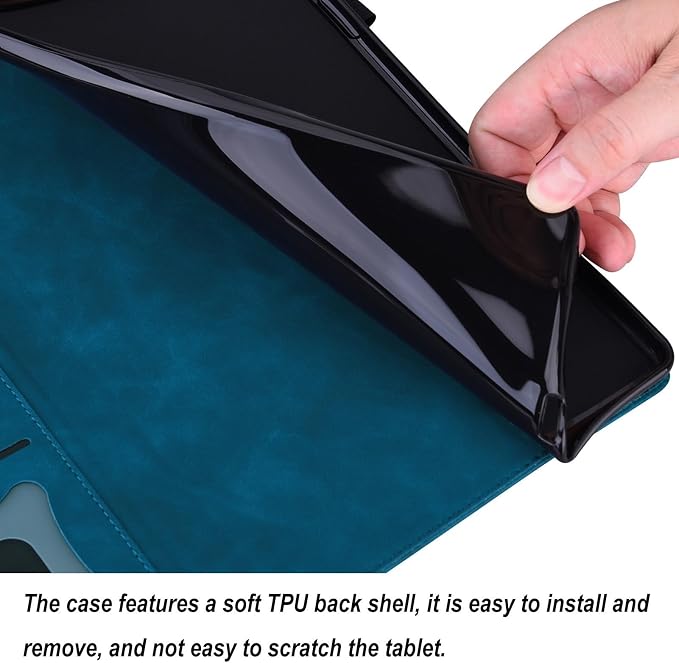 Shockproof Case for OnePlus Pad 3 / OnePlus Pad 2 Pro 13.2 inch Released 2025 - Retro PU Leather + TPU Hybrid Protective Cover with Anti-Slip Grip Strap &amp Card Slots -Black