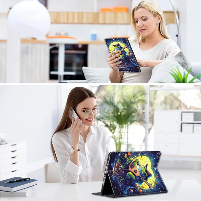 Case for iPad Pro 11 Inch 2022/2021/2020/2018 iPad Air 5th / 4th Gene 10.9 Inch (2022/2020) - Slim Fit Standing Cover with Auto Sleep/Wake，Astronaut Guitar
