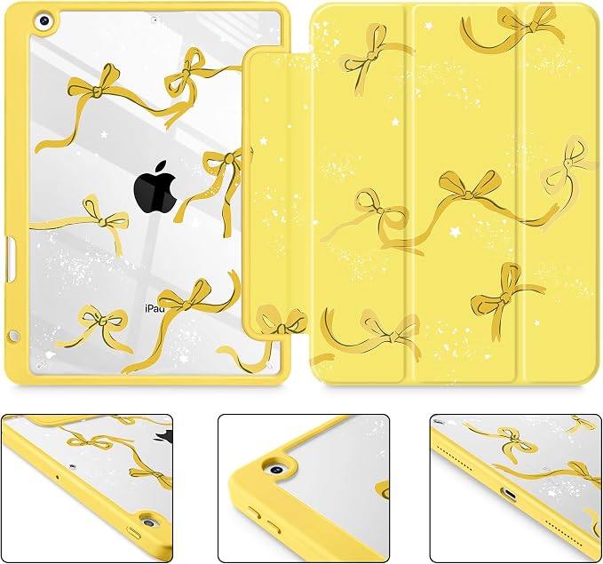 Tuiklol for iPad 10.2 inch 9th / 8th / 7th Gen 2021 2020 2019 Release Case | Built in Pencil Holder - TPU Protection Trifold Stand Stand Clear Back Tablet Cover With Auto Wake/Sleep Blue berries