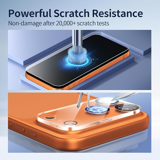 Ambison 2 Packs Matte Screen Protector for iPhone 17 6.3inch 2025 + 2 Packs HD Camera Lens Protector [One-Pull Installation＆Anti-Glare] 7X Powerful Scratch Resistance &amp Full Coverage protection