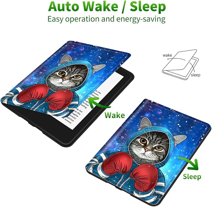 for 6 Kindle 11th Generation 2024/2022 Release Case (Model No: C2V2L3) E-Reader Multi-Angle Viewing Shockproof Smart Protective Case with Auto Wake/Sleep Baseball