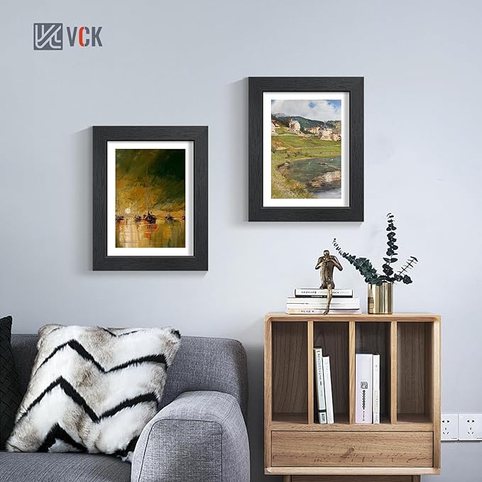 VCK 8.5x11 Certificate Frame, Black Wood 8 1/2 x 11 Picture Diploma Document Frames for Wall and Tabletop, 1 Pack