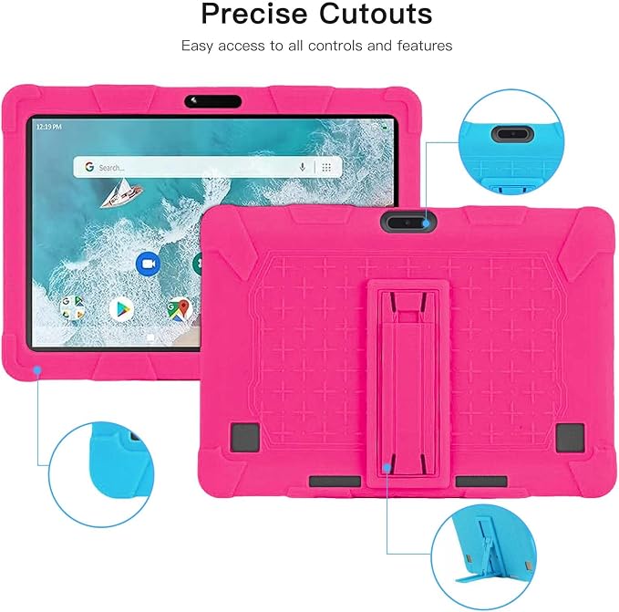 Case for ZZB ZB10 / JUNYANG Tablet 10.1 inchSoft Silicone Protector CoverKids FriendlyAdjustable Stand Tablet Cover4 Corners Thicken ShockproofBlack