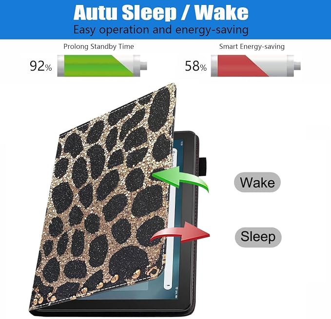 Case for Amazon Fire HD 8/HD 8 Plus Tablet (8 12th/10th Generation 2024/2022/2020 Release) Slim PU Leather Stand Folio Cover with Auto Wake Sleep African Woman Wolf