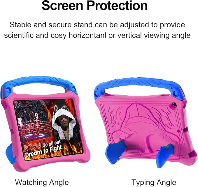 Dteck for iPad Air 3rd Gen (2019) / iPad Pro (2017) Case 10.5 Shockproof Protective Case with Kickstand Hard Plastic Shell 3-Layer Protection Drop Proof Sturdy Rugged Tablet Cover (Aqua+Rose)