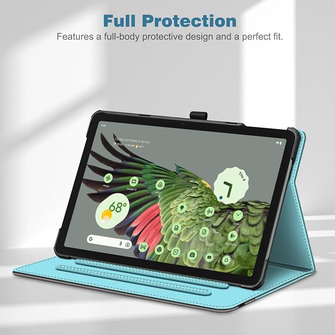 Fintie Case for Google Pixel Tablet 11 inch 2023 Multi-Angle Viewing | Protective Stand Cover with Pocket &amp Pencil Holder Compatible with Charging Speaker Dock Blossom