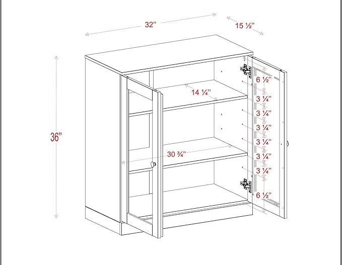 Palace Imports Solid Wood Bookcase - Floor Standing Bookshelf - 32” W - Display Furniture, Renewable 100% Eco-Friendly Wood, Made in Brazil (Mocha, Clear Glass Doors | 3-Shelf Short Bookcase)