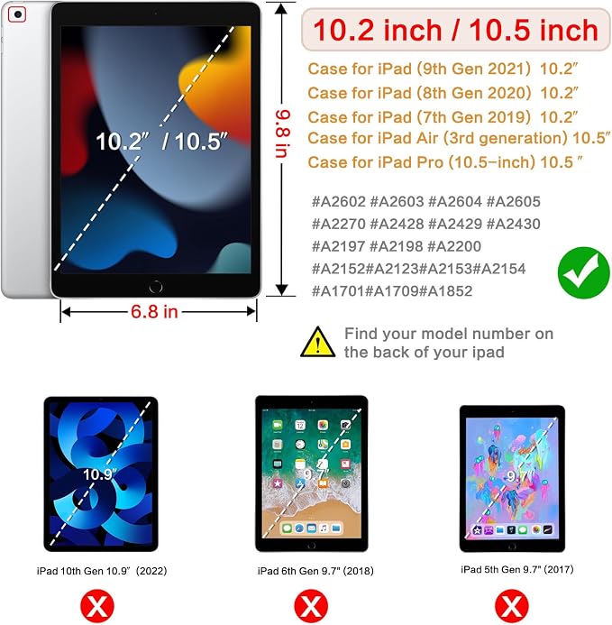 Vimorco for iPad Air 3rd Generation Case Leather iPad Pro 10.5 inch Cover | for iPad 9th/8th/7th Generation Case 10.2 Inch with Pocket&ampPencil Holder&ampHand Strap&ampMulti-Angle Animal Party
