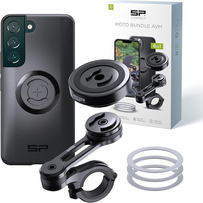 SP CONNECT Moto Bundle II with Anti Vibrations Module| SPC+ | Compatible with for Samsung S20| Motorcycle Phone Mount |Phone Mount for Motorcycle Handlebars | Cell Phone Holder