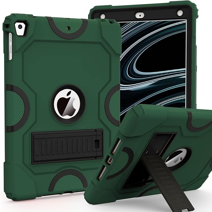 ZoneFoker Case for iPad 6th/5th Generation (9.7 Inch 2018/2017 Model) iPad Air 2 / 1st iPad Pro 9.7 Heavy Duty Shockproof Rugged Protective Case Alpine Green