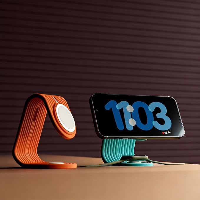 2 in 1 Magsafe Desk Stand for iPhone &amp Apple Watch (Or AirPods) Stand Only Charger Not Included (Blue)