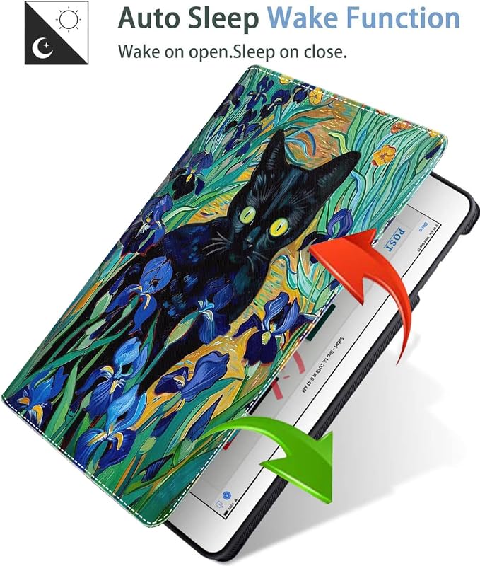 Case for iPad (A16) 11th Generation 11 Inch (2025) iPad 10th Generation 10.9 Inch (2022)，Slim Fit Foldable Standing Cover Case with Auto Sleep/Wake Retro Moth