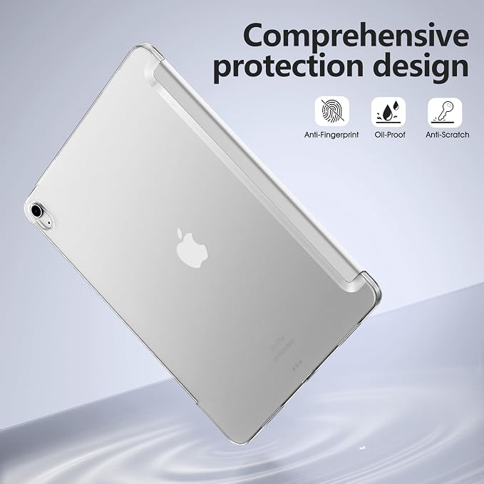 for iPad Air 13 Inch Case M4/M3/M2(2026/2025/2024) Lavender | Slim Trifold Stand Protective Cover with Translucent Hard Back for iPad Air 13 Case Support Touch ID Auto Wake/Sleep
