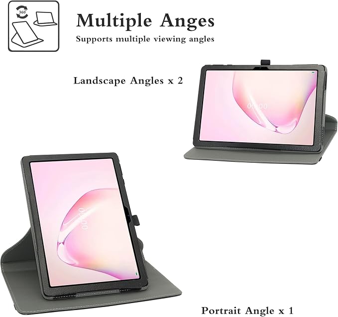 MAMA MOUTH for Onn 10.1 inch Rotating Case360 Degree Rotary Stand with Cute Pattern Cover for Onn 10.1 inch (2024 Model:100135925) 10.1 Tablet (JUST Fit Onn 10.1 2024)Black 10002118-1