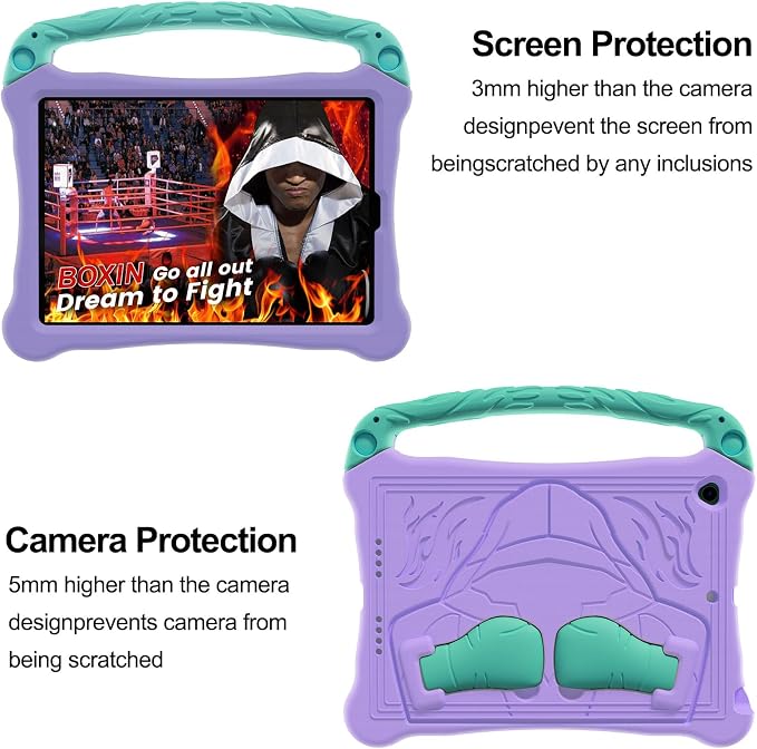 Dteck for iPad Air 3rd Gen (2019) / iPad Pro (2017) Case 10.5 Shockproof Protective Case with Kickstand Hard Plastic Shell 3-Layer Protection Drop Proof Sturdy Rugged Tablet Cover (Aqua+Rose)