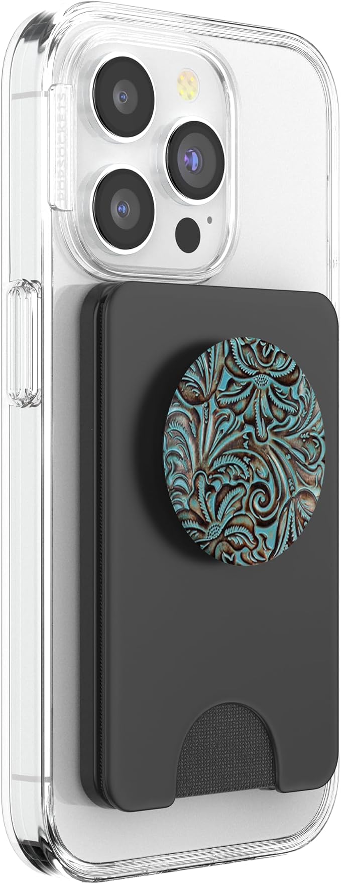 Western Turquoise Tooled Print PopSockets Adhesive PopGrip