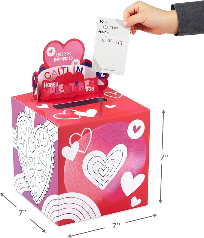Hallmark DIY Pop Up Valentine's Day Mailbox with Cards and Stickers for Classroom Exchange