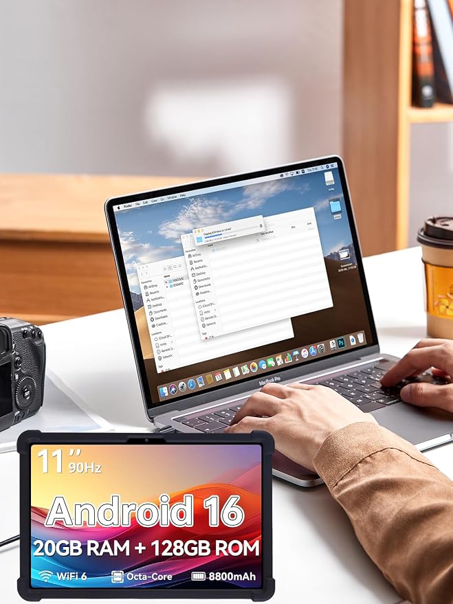 for Frameflow P11T Android 16 11-Inch TabletUYRUREL Skin-Friendly Soft Silicone Protective CaseFull Protection Against Drops and Scratcheswith Adjustable Viewing StandBlack.