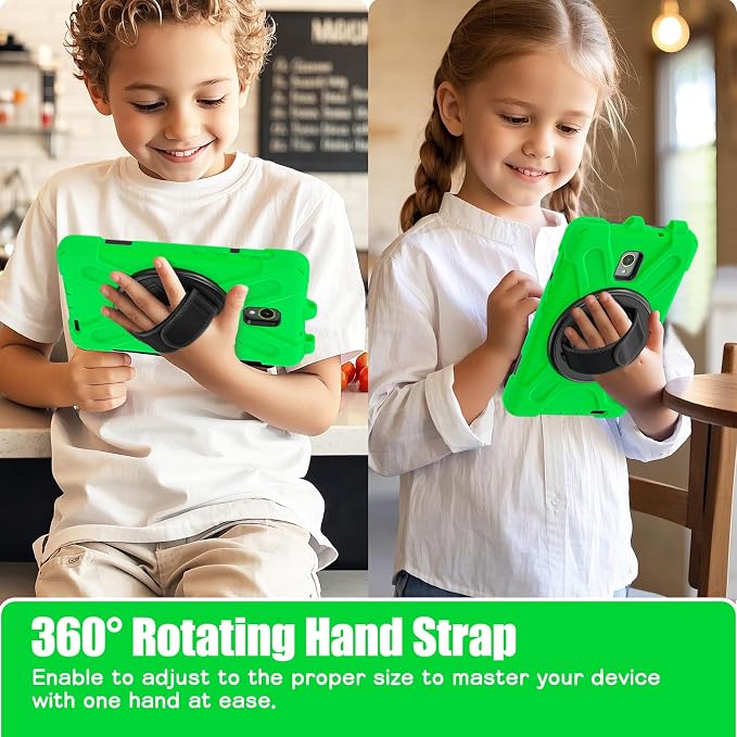 Samsung Galaxy Tab Active5/Active 3 8.0 Case with 360 Stand Handle Hand Strap &amp Shoulder Strap for Galaxy Tab Active5 8 2024 X300/X307 Active3 8 2020 T570/T575/T577 (Black)