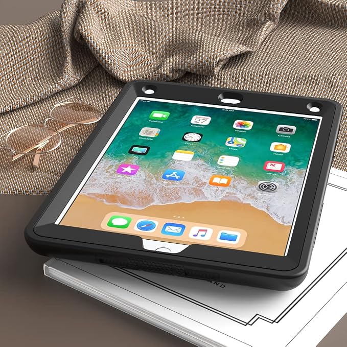 Puxicu Case for iPad 6th / 5th Generation (2018 2017 Model 9.7 Inch) Heavy Duty Rugged Protective Cover for iPad 9.7 Black