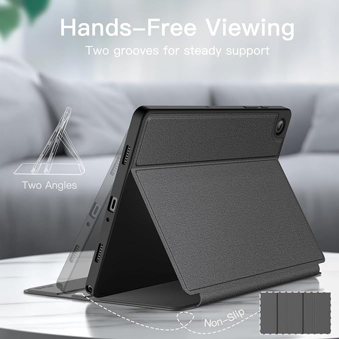 JETech Folio Case Cover for Samsung Galaxy Tab A9 Plus 11 Black | Multi-Angle Stand Cover Slim Protective Cover Auto Wake/Sleep