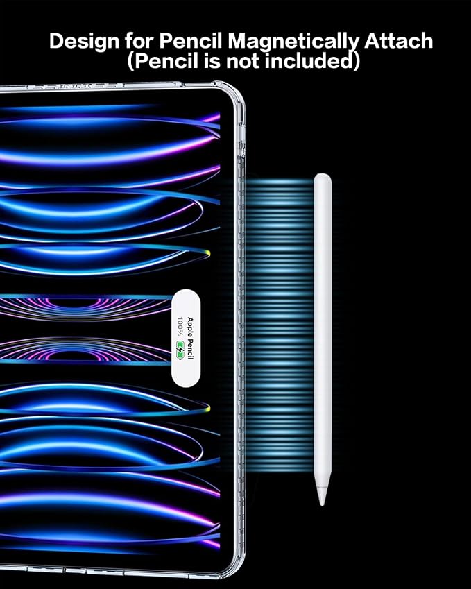Magnetic Case for iPad Pro 11 Inch 2025/2024 Compatible with iPad Pro M5/M4 Protective Cover with Removable 360 Degree Rotating Slim Stand Auto Wake/Sleep Pencil Holder Black