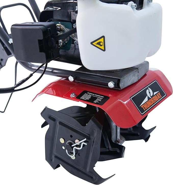 Thunderbay Cultivator 2Cycle 52cc Gas Powered Tiller w/Adjustable 4 Steel Tines Small Rototiller