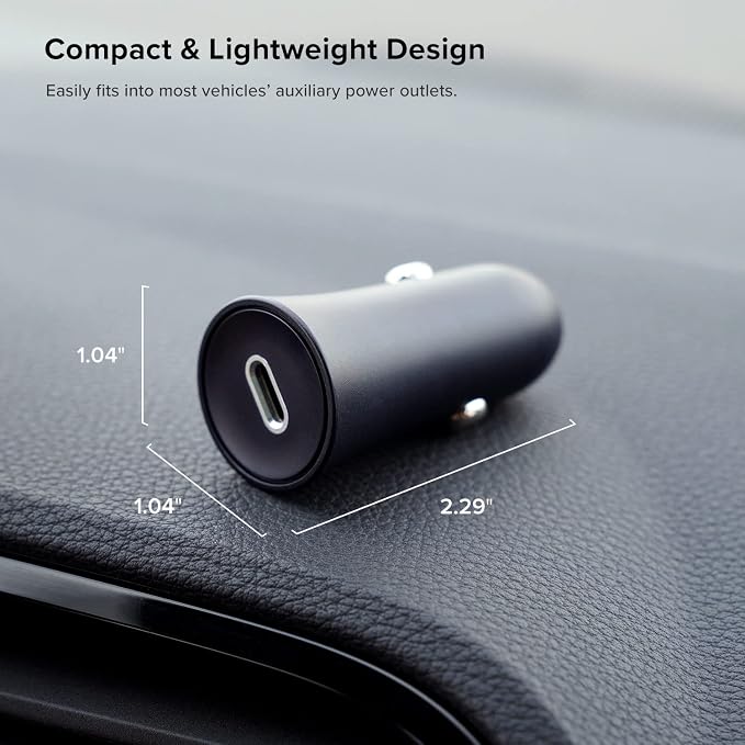 iOttie RapidVolt 20W Car Charger. Type C High-Speed USB-C Phone Charger Power Adapter for Apple Android and Samsung Phones and Tablets