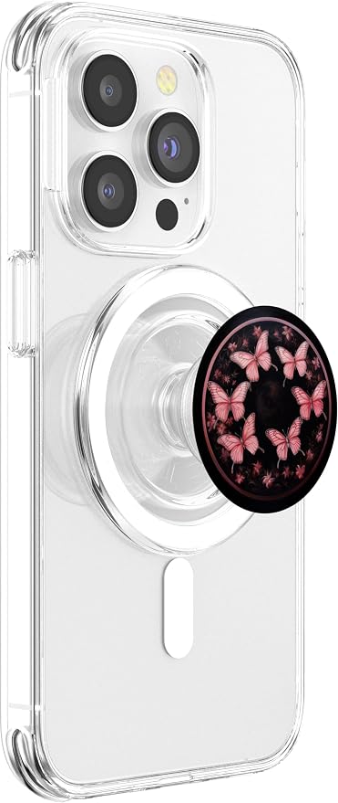 Pink Butterflies Pattern Pink Butterfly PopSockets Adhesive PopGrip