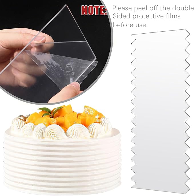 JOERSH Acrylic Cake Scrapers, 4Pcs