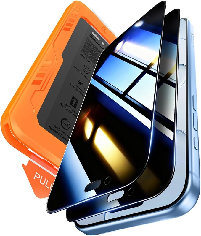 BossKiss for iPhone 11/iPhone XR Screen Protector TOP 9H Hardness Military Grade Shatterproof HD Tempered Glass Full Coverage Anti-Scratch Easy Installation Case Friendly 2 Pack