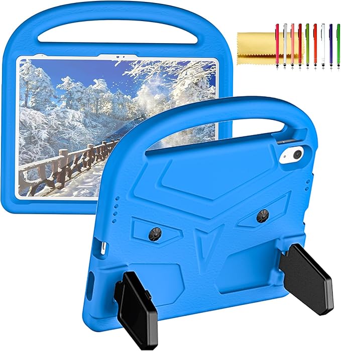 Dteck Kids Case for iPad 10.2 - Shockproof Rugged EVA Handle Stand Child Proof Case for iPad 9/8/7 Generation Black
