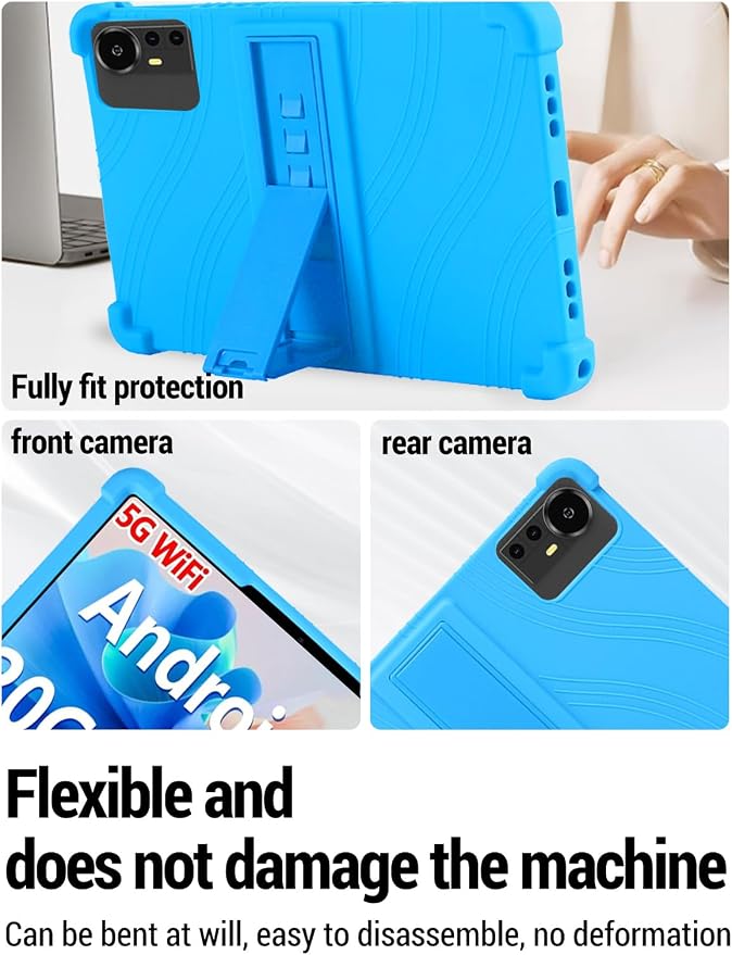for Bnegynng CP31M 10 inch Tablet Protective case Shockproof Lightweight Silicone Protective Cover with Stand Child-Friendly Protection Easy to Clean DesignBlack