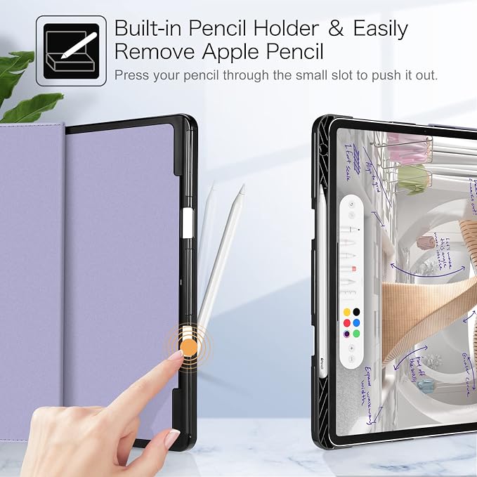 Fintie Multi-Angle Folio Case for iPad Pro 12.9 6th/5th/4th/3rd Generation | Multiple Viewing Angles Pencil Holder &amp Storage Pocket Drop Protection Pencil Charging Auto Sleep/Wake Blooming Hi