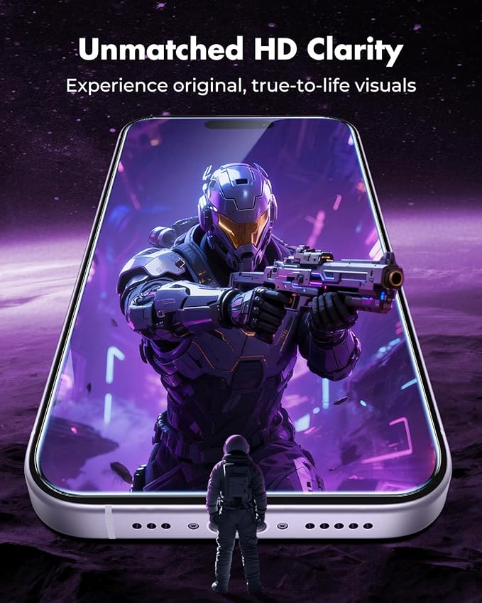 UNBREAKcable iPhone 15 Screen Protector 3-Pack Upgraded Dual-Tempered Glass + 3 Camera Lens Protectors Military-Grade 9H Hardness HD Clarity Anti-Fingerprint Case Friendly 6.1 Inch | Upgraded Du