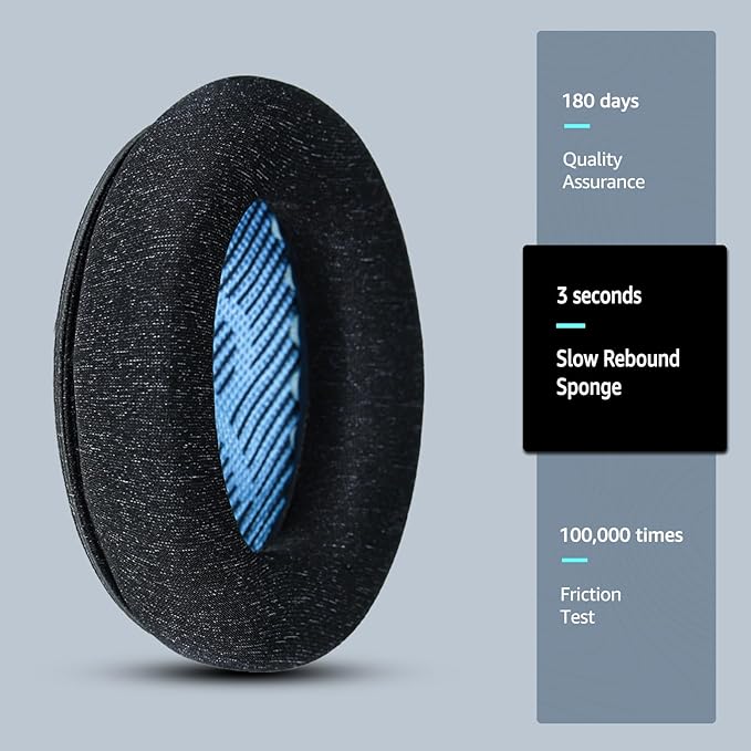 Fabric Comfort - Wzsipod Ear Pads for Bose Quiet Comfort 25/QC25 Headphones, Compatible with QC35 QC35ii QC45 QC15 & More Series, Replacement Exclusive Styles,s2