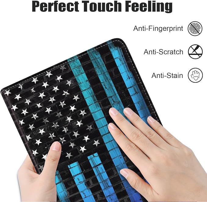 Case for iPad (A16) 11th Generation 11 Inch 2025 iPad 10th Generation 10.9 Inch 2022 Premium PU Leather Stand Folio Cover with Auto Sleep/Wake American Flag Sunflower and Cow