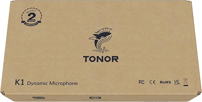TONOR K1 Vocal Microphone for Singing, Dynamic Handheld Wired Karaoke Mic, Microfono with 5M XLR to 1/4" Cable, Compatible with Amp, Mixer, Suitable for Speech, Karaoke and Outdoor Activities