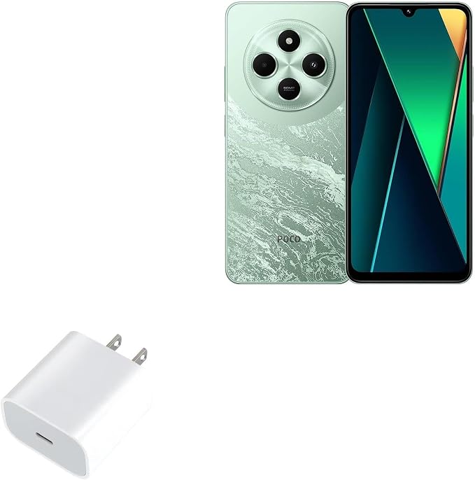 BoxWave Charger Compatible with Xiaomi Poco C75 - PD GAN miniCube (30W) 30W Tiny PD GAN Type-C Wall Charger - Winter White